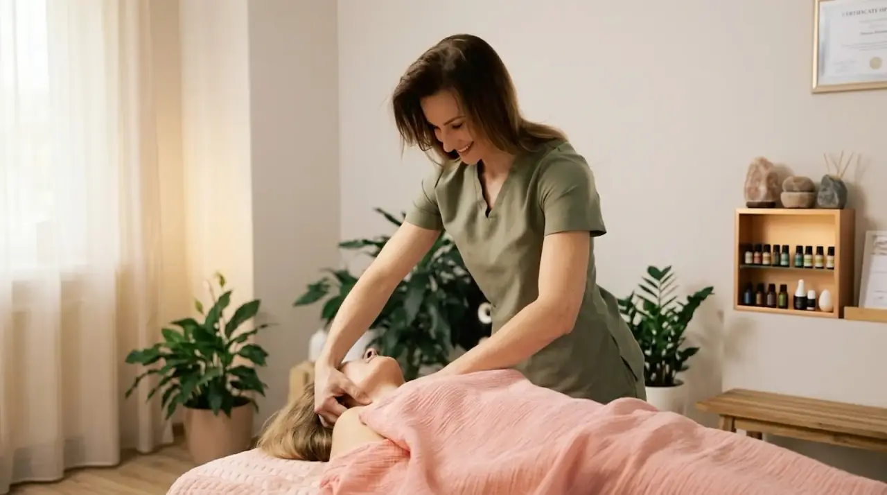 Adrianna Butkiewicz przy pracy z klientką